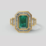 "Enchanted" Emerald Cut 5 Carat Halo Engagement Ring