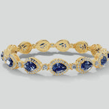 Halo Pear Shape 12 Carat Diamond and Sapphire Bracelet BRHAPSS