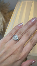 "Muse" Radiant Cut 3 Carat Trilogy 18K Yellow Gold Engagement Ring