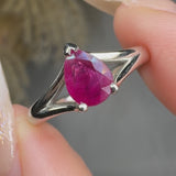 "Zyxor" Ruby 0.58 Carat Pear Cut Natural Diamond Engagement Ring HR706