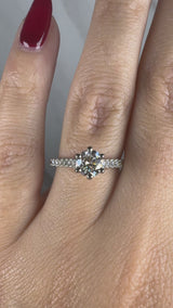 "Ellena" Round Brilliant 2 Carat Diamond Shoulder Engagement Ring