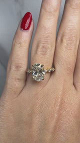 "Bree" Oval Cut 5 Carat Diamond Shoulder Engagement Ring