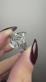 "Viney" Pear Cut 5 Carat Trilogy Platinum Engagement Ring