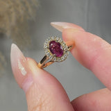 "Zolira" Ruby 0.71 Carat Oval Cut Natural Diamond Engagement Ring HM1148