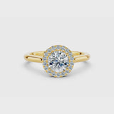 "Sandy" Halo 1.5 Carat Round Cut Diamond Engagement Ring