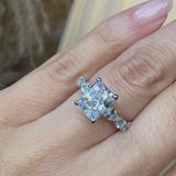 "Godiva" Radiant Cut 2 Carat Diamond Shoulder 9KT White Gold DSRC01