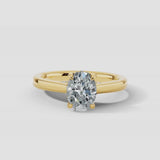 "Honor" 2 Carat Hidden Under Halo Oval Cut Diamond Yellow Gold Engagement Ring UHOC15