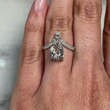 "Aster" Pear Cut 2.5 Carat Diamond Shoulder Platinum Engagement Ring