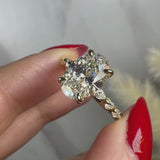 "Bree" Oval Cut 5 Carat Diamond Shoulder Engagement Ring