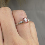 "Velmira" Pink 1.01 Carat Oval Cut Trilogy Diamond Engagement Ring HLR435