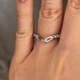 "Este" V Shape Eternity Ring Emerald and Round Brilliant Cut 0.93ct Diamond ET41