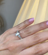 "Jasmine" Marquise Cut 1 Carat Diamond Shoulder Platinum Engagement Ring DSMC05
