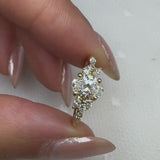 "Fiona" Oval Cut 0.70 Diamond Shoulder 18K Yellow Gold Engagement Ring