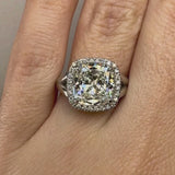 "Serene" 5 Carat Cushion Cut Halo Platinum Engagement Ring