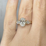 "Glenney" 2.5 Carat Three Stone Oval Cut with Pear Trilogy Engagement Ring