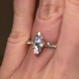 "Zora" Marquise Cut Diamond Grain Set Diamond Engagement Ring DSMC03