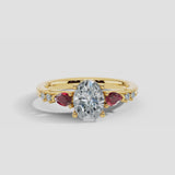 "Rapunzel" Oval Cut 4 Carat Diamond Shoulder Engagement Ring