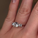 "Harper" Three Stone Round Brilliant Cut Diamond Trilogy Engagement Ring 3SRB51