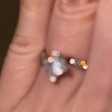 "Iris" Twisted Princess Cut Diamond Grain Set Diamond Engagement Ring DSPC01
