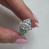 "Grandeur" Marquise Cut 3 Carat Diamond Shoulder Platinum Engagement Ring
