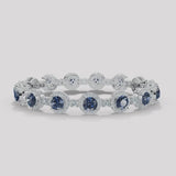 Round Brilliant Shape 12 Carat Sapphire Center Featuring Diamond Halo Bracelet BRHARBS