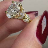 "Clandestine" Oval Cut 2.5 Carat Diamond Shoulder  18KT Yellow Gold Engagement Ring DSOC06