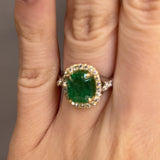 "Aarti" 2.40 Carat Emerald Gem Halo Pave Ring