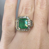 "Enchanted" Emerald Cut 5 Carat Halo Engagement Ring