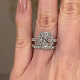 "Veronica" 1.75 Carat Oval Cut Diamond Matching Bridal Set Engagement Ring