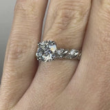 "Grettel" Round Cut 3 Carat Twisted Spiral Diamond Shoulder Engagement Ring DSRB20