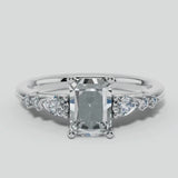 "Godiva" Radiant Cut 2 Carat Diamond Shoulder 9KT White Gold DSRC01