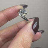 "Valentine" Round Cut 2 Carat Twisted Shoulder Platinum Engagement Ring SSRB06