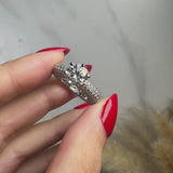 "Zenty" Round Cut 3.5 Carat Diamond Shoulder Engagement Ring