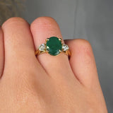 "Vexael" Green 2.9 Carat Oval Cut Trilogy Natural Diamond Engagement Ring HM1480