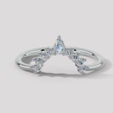 "Avena" Floral Pear Cut Centre 0.30ct Diamond V Shape Eternity Ring ET30