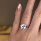 "Venus" Halo Round Brilliant Cut Diamond Engagement Ring HARB18