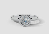 "Oliana" Round Cut 2 Carat Solitaire in Bezel Platinum Engagement Ring SSRB21