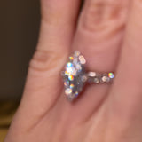 "Elin" Marquise Cut Diamond Grain Set Diamond Band Engagement Ring DSMC04