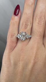 "Brenny" Oval Cut 3.5 Carat Diamond Shoulder Engagement Ring