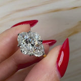 "Sunshine" Oval Cut 2 Carat Trilogy Platinum Engagement Ring