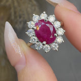 "Zekor" Ruby 2.48 Carat Oval Cut Natural Diamond Engagement Ring HR1314