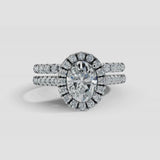 "Veronica" 1.75 Carat Oval Cut Diamond Matching Bridal Set Engagement Ring