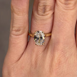 "Addison" Hidden Under Halo 2.50 Carat Oval Cut Diamond Yellow Gold Engagement Ring