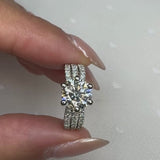 "Diana" Round Cut 1.5 Carat Diamond Shoulder Platinum Engagement Ring DSRB12