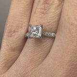 "Kristine" Princess Cut 1.5 Carat Diamond Shoulder Engagement Ring