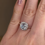 "Becky" Halo Cushion Cut Engagement Ring HACC03