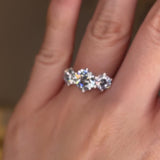 "Piper" Three Stone Round Brilliant Cut Diamond Trilogy Engagement Ring 3SRB52