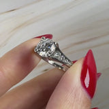 "Caro" Round Cut 2.5 Carat Diamond Shoulder Platinum Engagement Ring