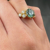 "Nyvra" Fancy Vivid Green 2.5 Carat Round Cut Lab Grown Diamond Engagement Ring HLR631