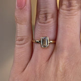 "Gracey" Solitaire Emerald Cut Bezel Diamond Engagement Ring